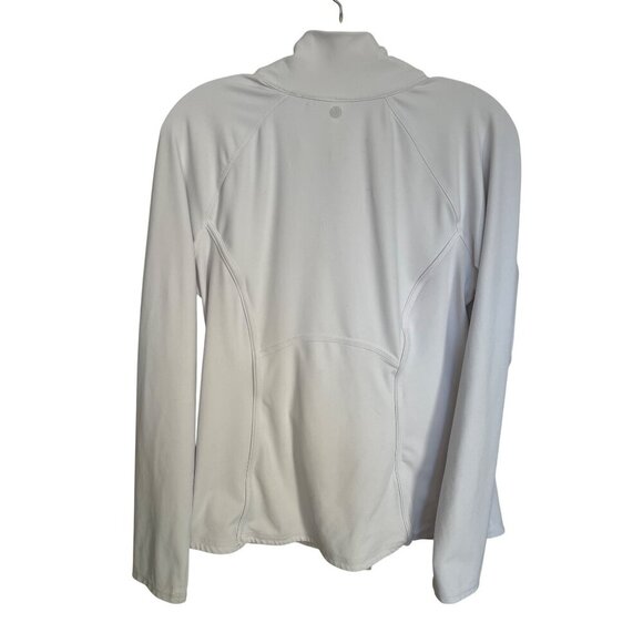 Yogalicious Womens White Full-Zip Jacket XL Polyester Spandex Blend - Picture 3 of 3
